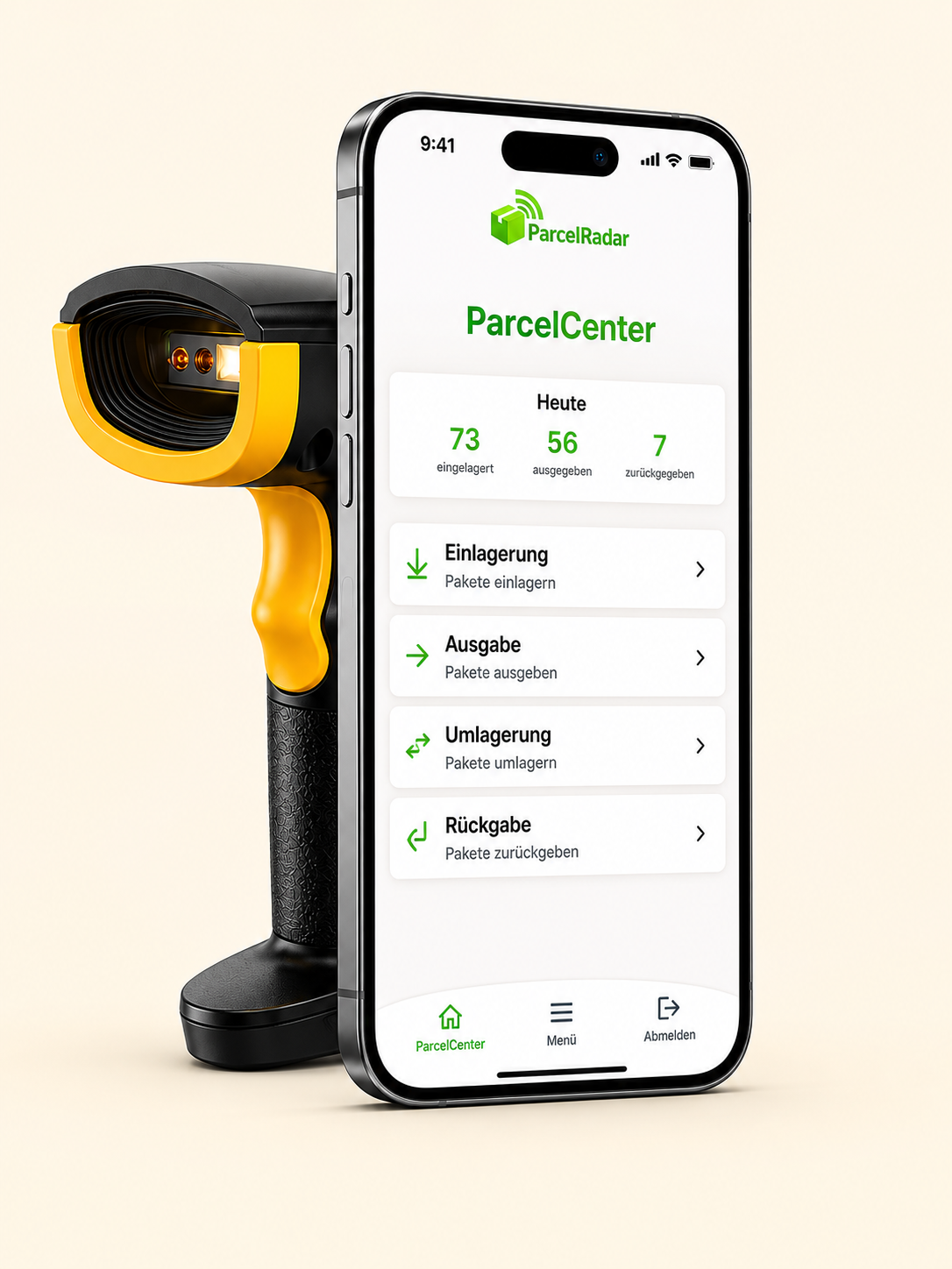 ParcelRadar App und Scanner